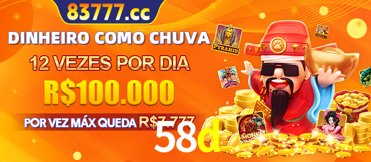 Banner do programa de recompensas Recomende para amigos do 58d, detalhando os bônus por convidar amigos, com prêmios que chegam a R$288.888.
