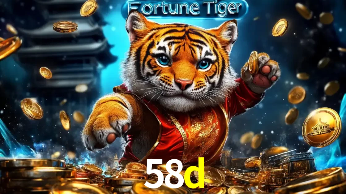 Imagem promocional do jogo de slot Fortune Tiger, com um tigre majestoso em traje tradicional cercado por uma fortuna em moedas de ouro, disponível agora no cassino 58d.